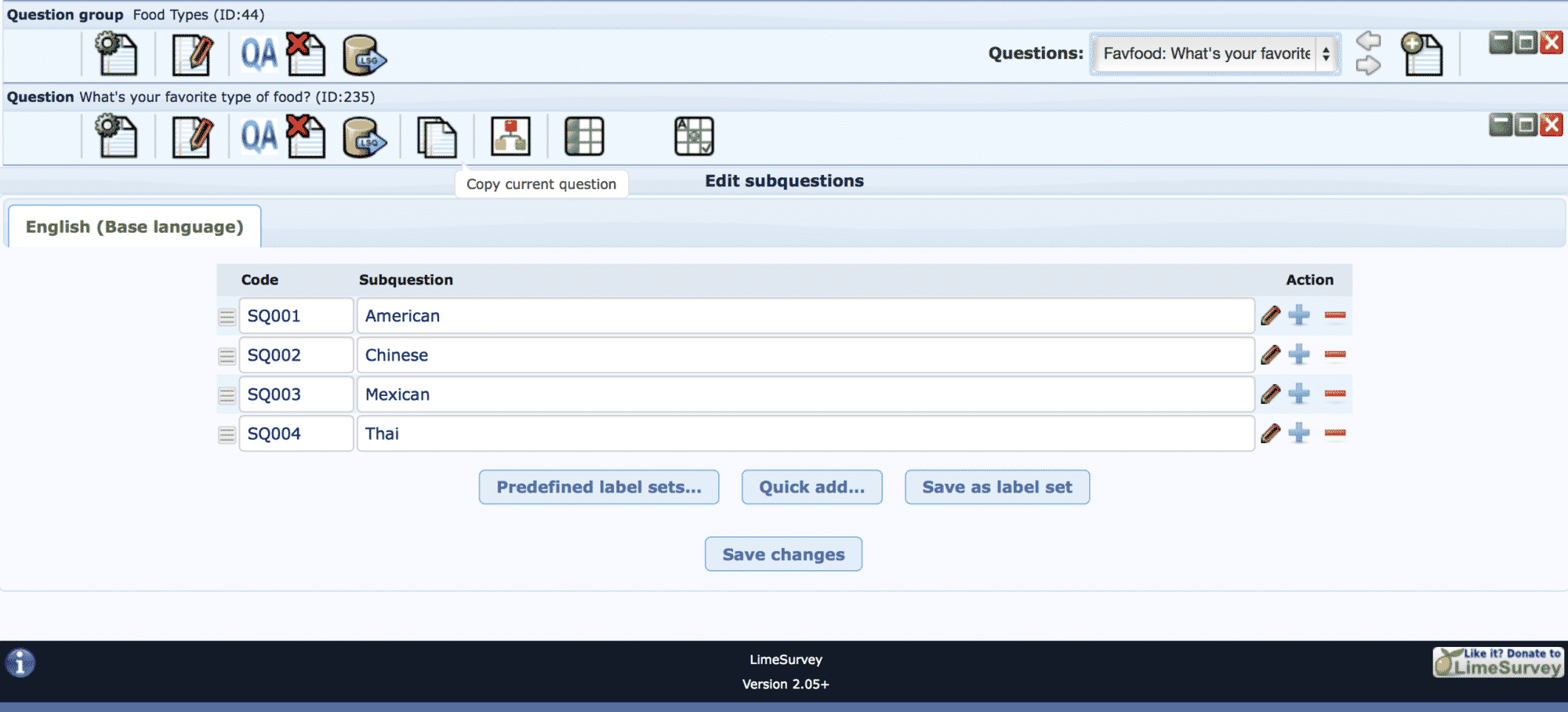 Просмотр ответов. LIMESURVEY.