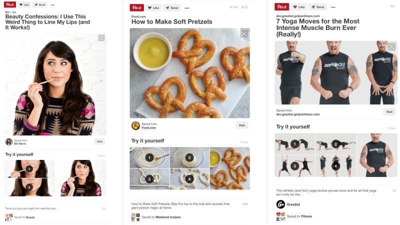 Pinterest внедрил новый формат пинов – пины-инструкции
