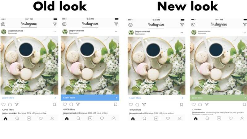 CTA в Instagram будет подстраиваться под цвет рекламного контента