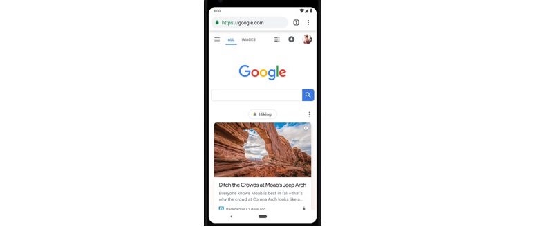 Фид на главной странице Google в мобильном приложении