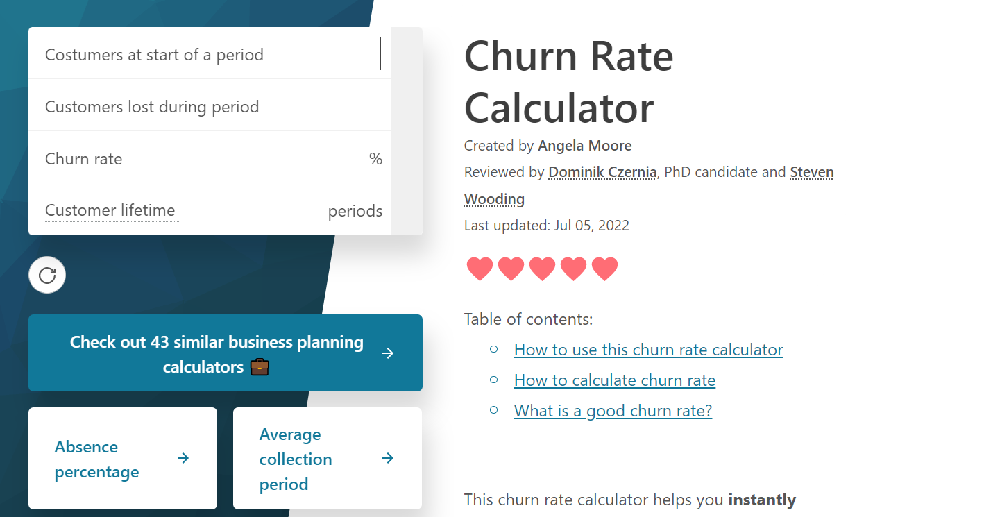 Churn Rate калькулятор